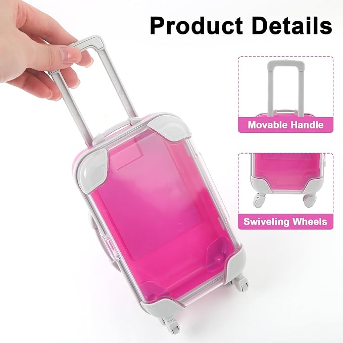6 Pcs Mini Suitcase Party Favor Box Plastic Luggage Storage Box Empty Candy - Image 3