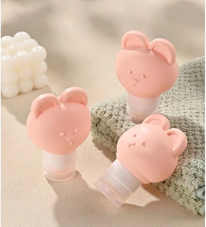 Cute Bear Travel Bottles Set for Toiletries 3 Pack 2.8oz 80ML Leak Proof - Image 2