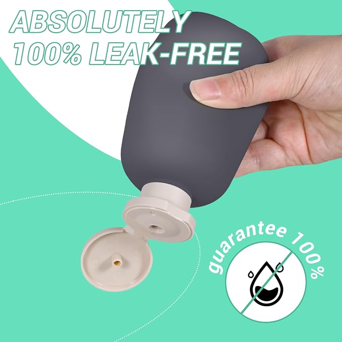 ASEVAT 6.7oz Airtight Plastic Travel Shampoo Bottles, Travel Shampoo and - Image 2