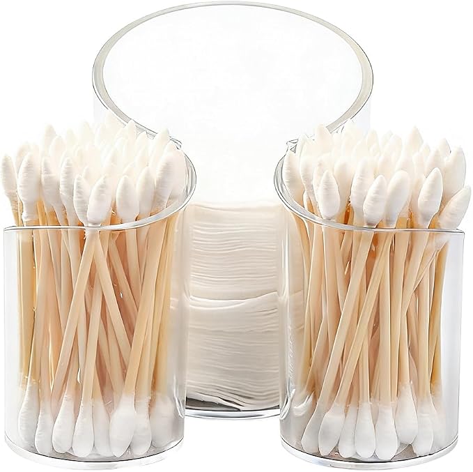 Cotton Pad Holder for Bathroom, cotton round holders Cups Dental Floss Dispenser by Unknown