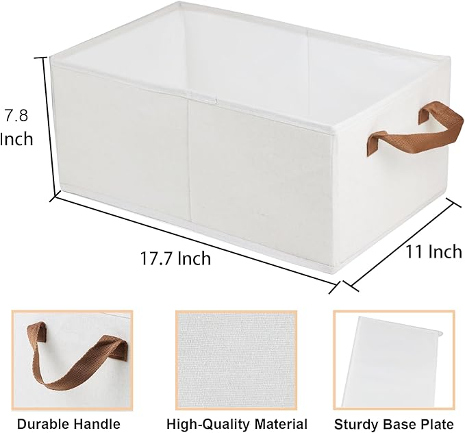 Pack of 3 Large Capacity Storage Bins Closet Organizer System, Sturdy Foldable - Image 3