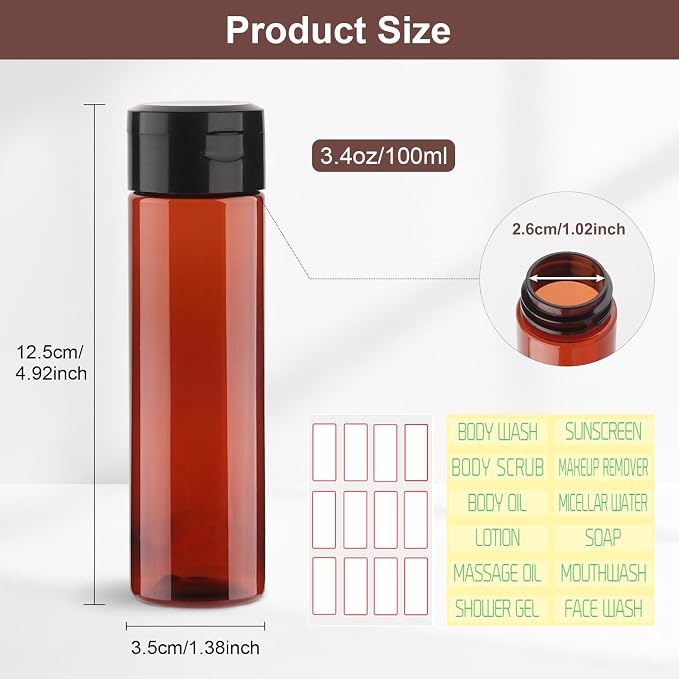 Cosywell 5 Pack Travel Bottles for Toiletries 3.4oz Shampoo Bottles TSA - Image 2