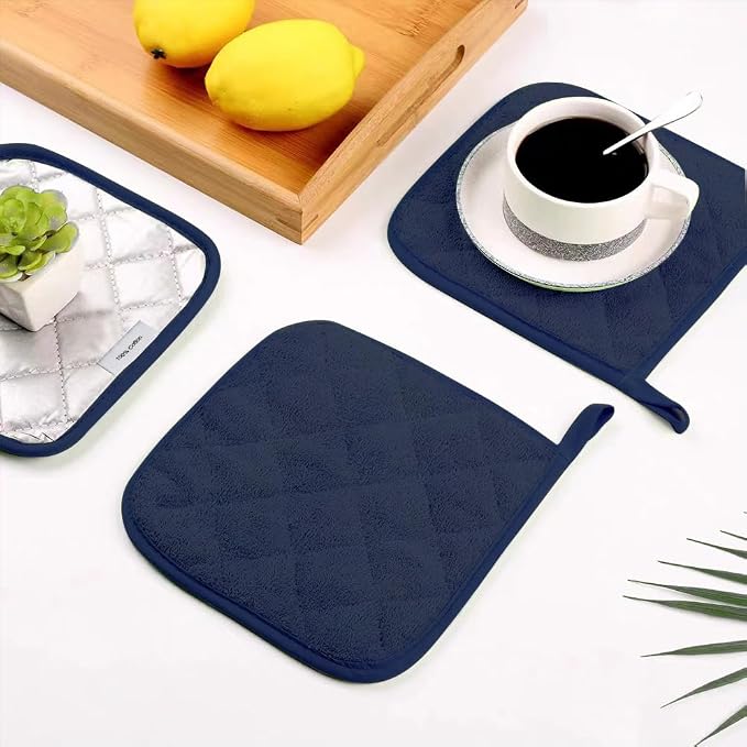 meioro 4-Pack Pot Holders for Kitchen High Heat Resistant Potholder, 100% - Image 4