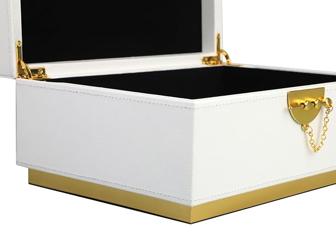 HofferRuffer Elegant Faux Leather Decorative Box, Storage Jewelry Box Organizer - Image 7