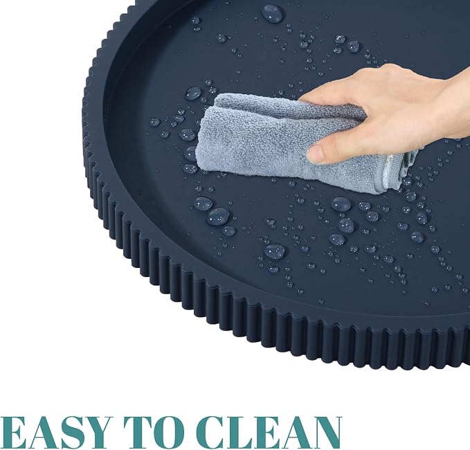 Silicone Bathroom Tray Round Kitchen Counter Organizer Decorative Vanity - Image 4