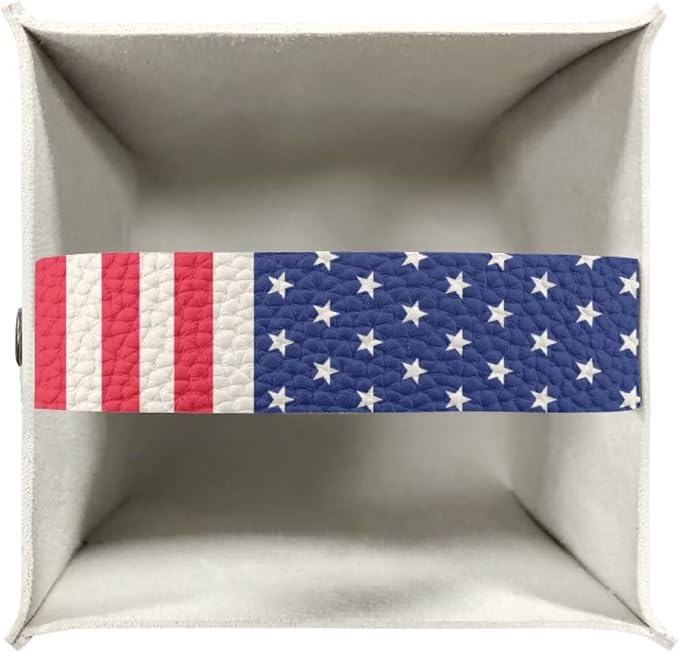 American Flag Tissue Box Holder Stylish Leather Square Tissue Box Cover - Image 3