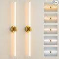 Glod Wall Sconces Set of 2 Hardwired, Dimmable 5CCT LED Bathroom Light Fixtures by Gednbo