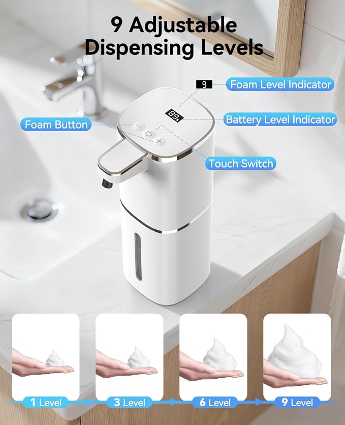 Luxspire Automatic Foaming Soap Dispenser, Touchless Foam Soap Dispenser - Image 3