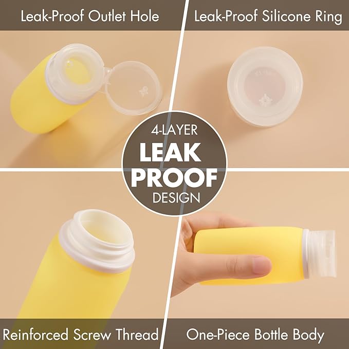 Muslish 21 Pack Leak Proof Silicone Travel Bottles Set, TSA Approved Containers - Image 4