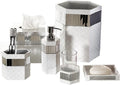 Creative Scents Quilted Mirror White Bathroom Accessories Set by CreativeScents