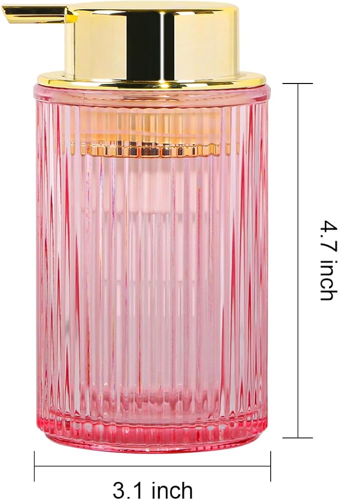 Foaming Soap Dispenser, 12 Oz Pink Glass Foam Hand Soap Dispenser, Refillable - Image 7