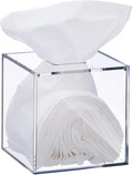 Clear Acrylic Square Facial Tissue Box Holder, Modern Tissue Dispenser by Elavain