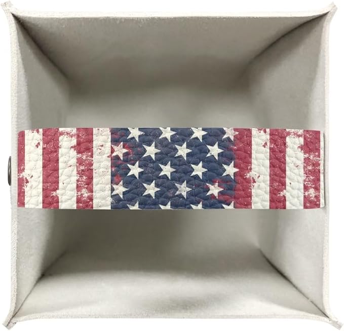American Tie Dye Minimalist Tissue Box Holder, Square PU Leather Napkin - Image 3