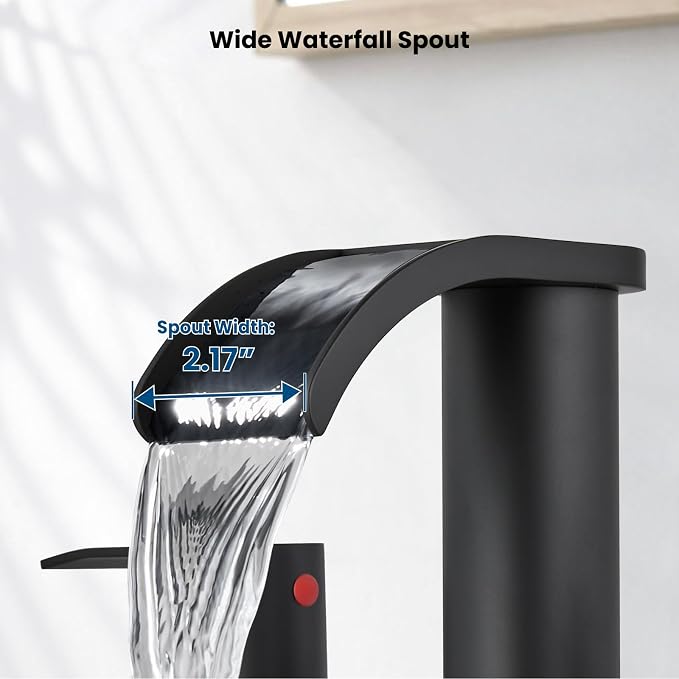 gotonovo Waterfall 8 inch Widespread Bathroom Faucet Set Bathroom Sink Faucet 3 - Image 4