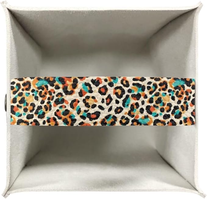 Leopard Print Tissue Box Holder Stylish Leather Square Tissue Box Cover - Image 3