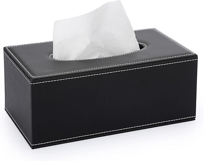 Sumnacon Tissue Box Cover Rectangle Leather Tissue Box Stylish Tissue Box Holder by Sumnacon
