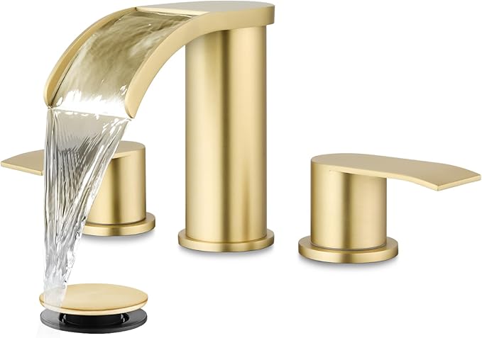 gotonovo Waterfall 8 inch Widespread Bathroom Faucet Set Bathroom Sink Faucet 3 by HOME