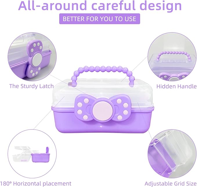10.6in 3-Layer Multipurpose Storage Box Art Craft Organizer Storage Box Kids - Image 4