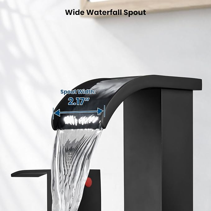 gotonovo Waterfall 8 inch Widespread Bathroom Faucet Set Bathroom Sink Faucet 3 - Image 4