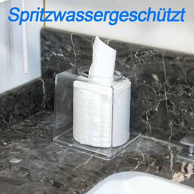 Square Clear Acrylic Tissue Box Covers, Big Bathroom Facial Napkin Box Holders - Image 9