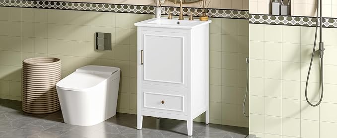 Bellemave 20 Inch Vanity with Sink, Free Standing Bathroom Vanity Cabinet with - Image 9