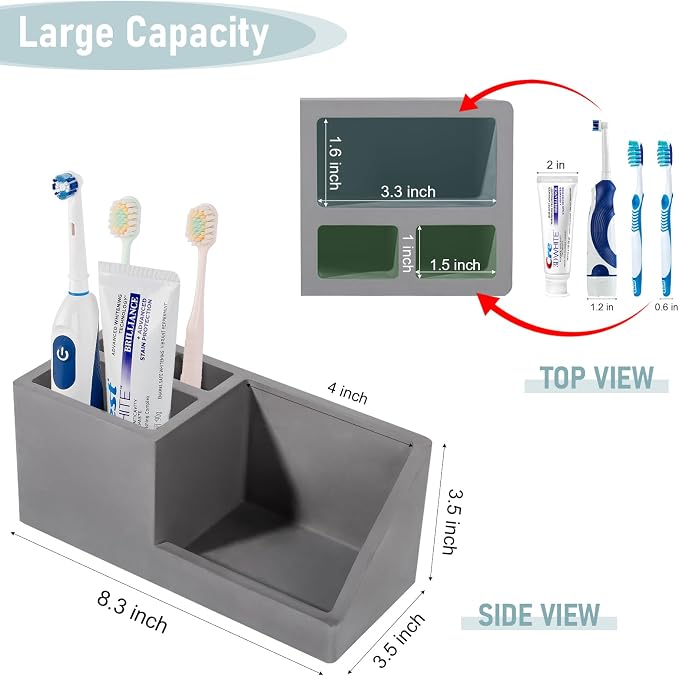 Diatomite Toothbrush Holders for Bathrooms, Quick Dry Electric Tooth Brush and - Image 4