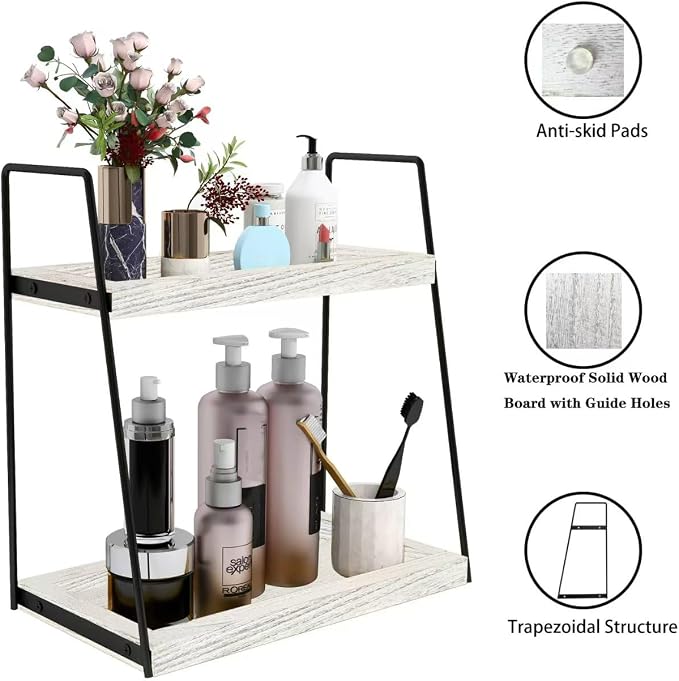 Dorhors 2 Tier Bathroom Counter Organizer Storage, Vanity Organizer - Image 6