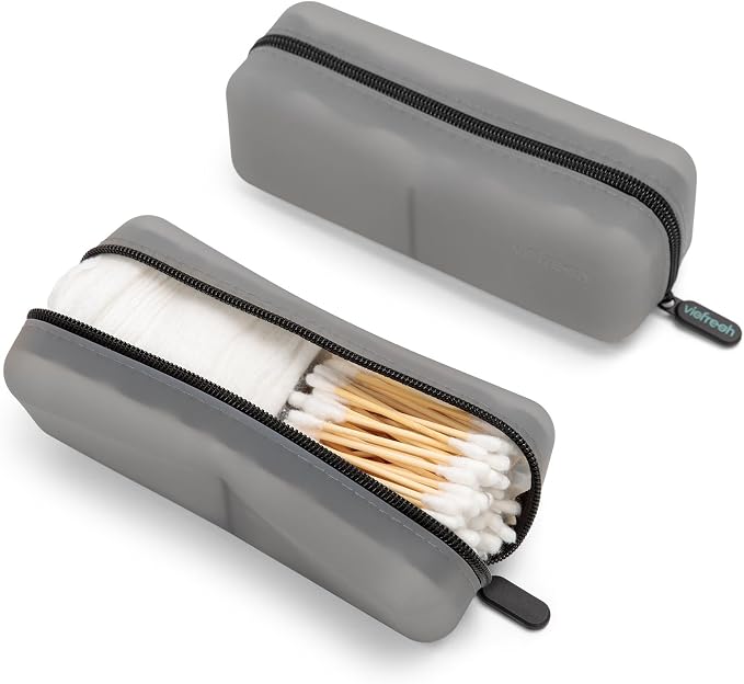 Cotton Pad Swab Travel Case – 2-in-1 Portable Waterproof Qtips Dispenser - Image 2