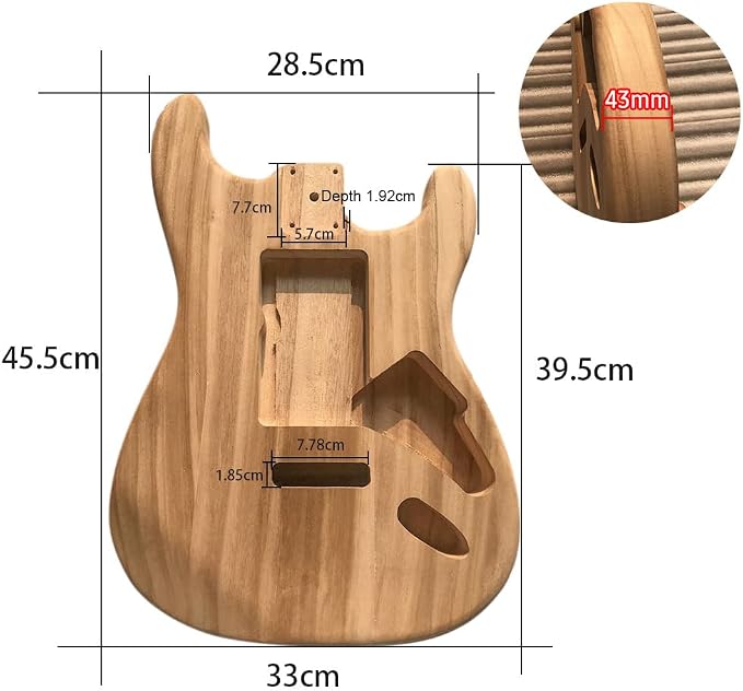 LANRU Polished Wood Type Electric Maple Guitar Barrel Body Unfinished Electric - Image 6