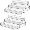 2pcs Acrylic Rack, No Assembly Clear 3 Tier Condiment Bottle Shelf Vanity by Zilphoba
