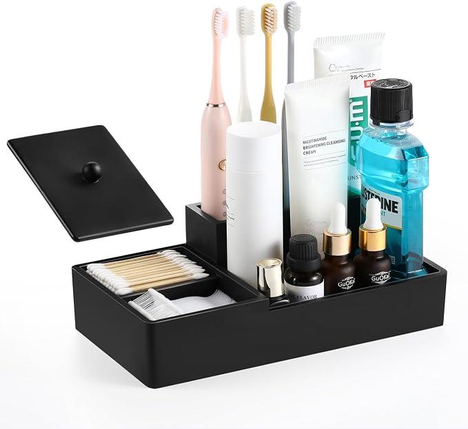 Luxspire Bathroom Counter Organizer, Marble Toothbrush Holder by Luxspire