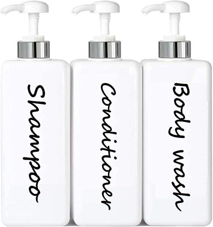 21oz Shampoo and Conditioner Dispenser Modern Refillable Shampoo Pump Bottles by DIDROOM