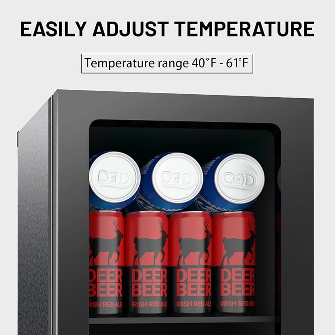 0.9 Cu.Ft Mini Fridge for 24 Cans, Beverage Refrigerator - Image 3