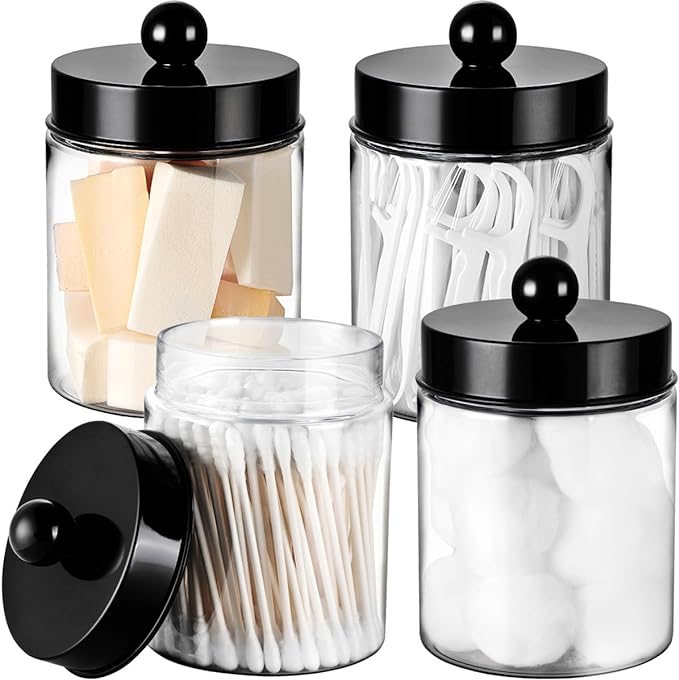 Amolliar Apothecary Jars Bathroom Vanity Storage Organizer Set -Countertop by Amolliar