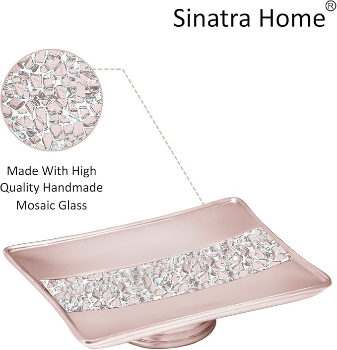 Zahari Home 4pc Sinatra Stylish Bathroom Accessories Set Liquid Soap Dispenser - Image 6