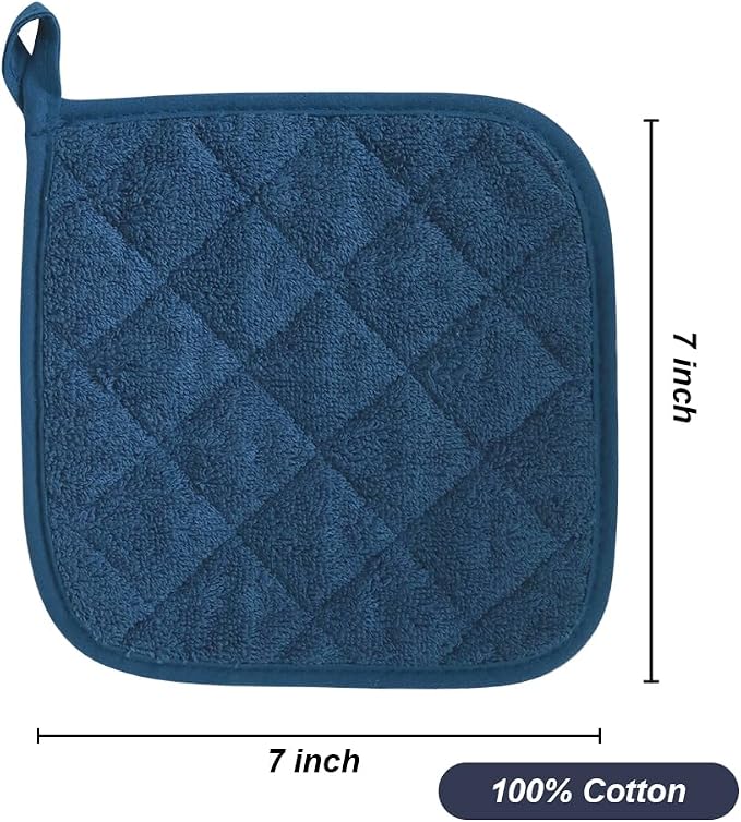 meioro 4-Pack Pot Holders for Kitchen High Heat Resistant Potholder, 100% - Image 6
