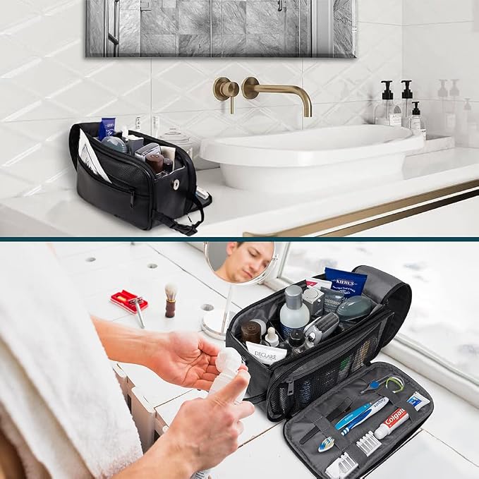 PAVILIA Toiletry Bag for Men, Travel Essentials Shaving Dopp Kit, Mens Travel - Image 5