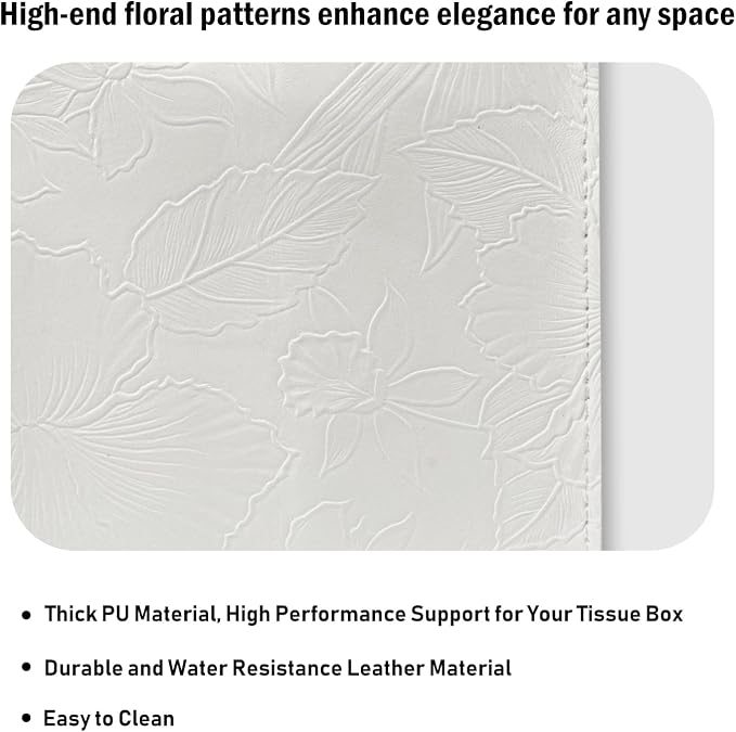 Tissue Box Holder Cover Square Tissue Cube Cover PU Leather Tissue Organizer - Image 5