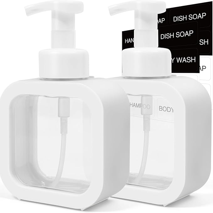 Foaming Soap Dispenser, 2 Pack 300ml Plastic Refillable Foaming Hand Soap by Unknown