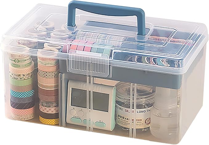 Clear Plastic Arts & Craft Supplies Organizer Box Large by Foreverie