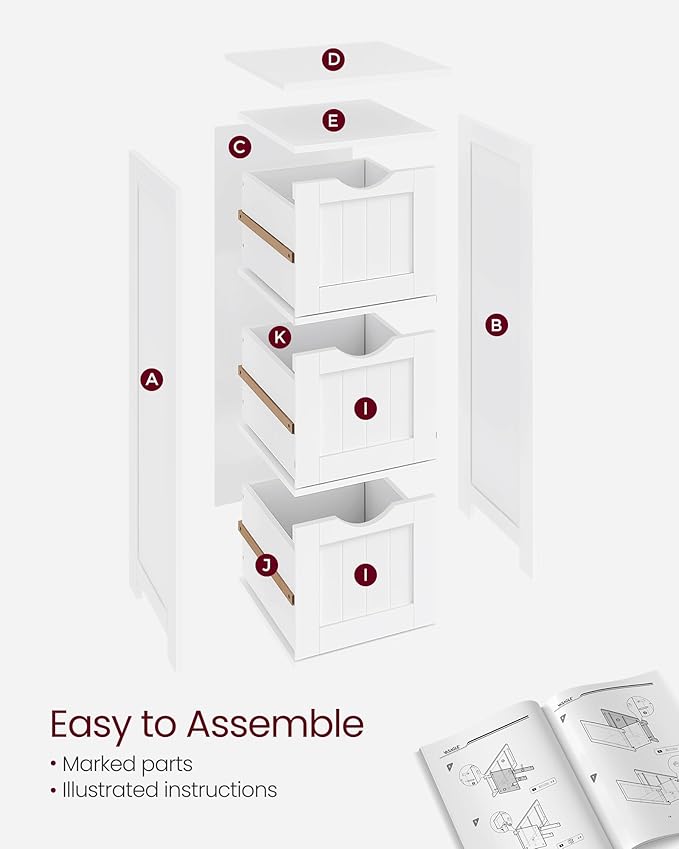 VASAGLE Floor Storage Cabinet, Freestanding Storage Unit - Image 7