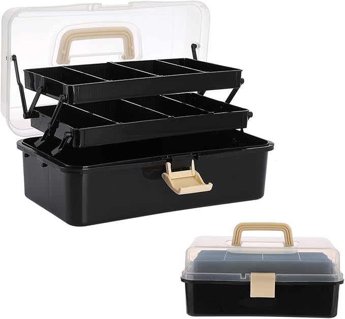 BTSKY 3-Layer Plastic Dividing Storage Box Craft Organizer by BTSKY