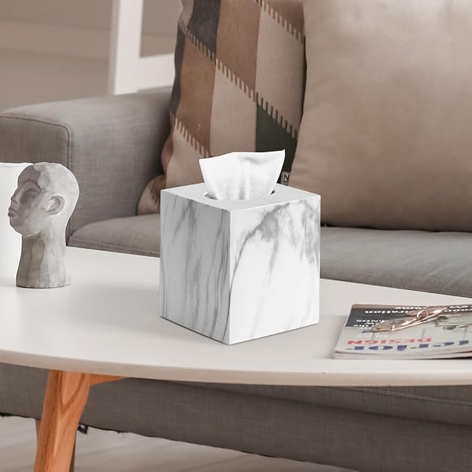 Tissue Box Cover, Square Facial Acrylic Tissue Holder - Image 2