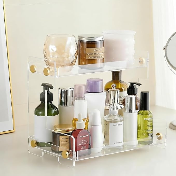 FFK Bathroom Organizer Countertop 2-Tier Storage：Bathroom Counter Organizer by FFK