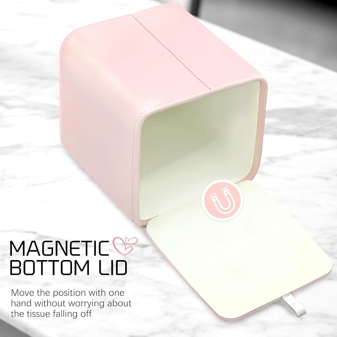 Tissue Box Holder Square PU Leather Stylish Facial Tissue Box - Image 4