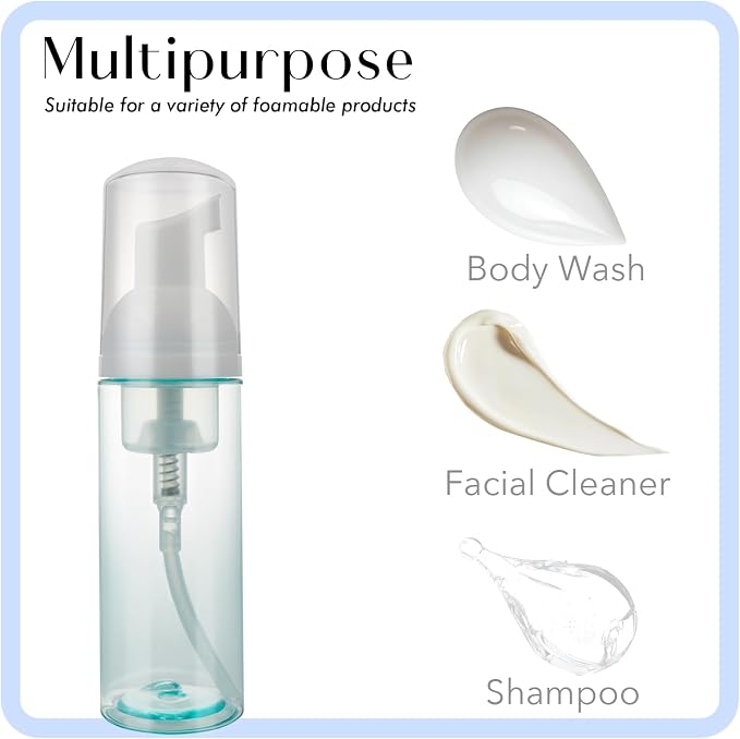 4 Pack Foam Pump Bottle Travel 2 oz/60 ml Small Size Mousse Foam Soap Dispenser - Image 4