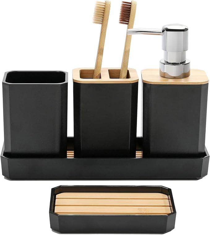 FEILANDUO Bathroom Accessories Set, Soap Dispenser, Soap Dish, Toothbrush Holder by FEILANDUO