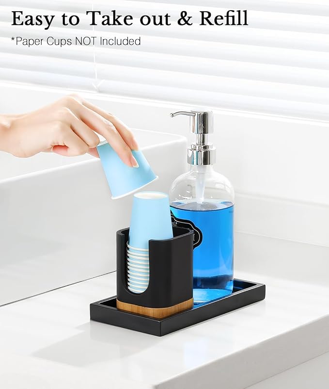 Luxspire Bathroom Cup Dispenser, Dixie Cup Holder 3-5oz, Disposable Paper Cup - Image 3