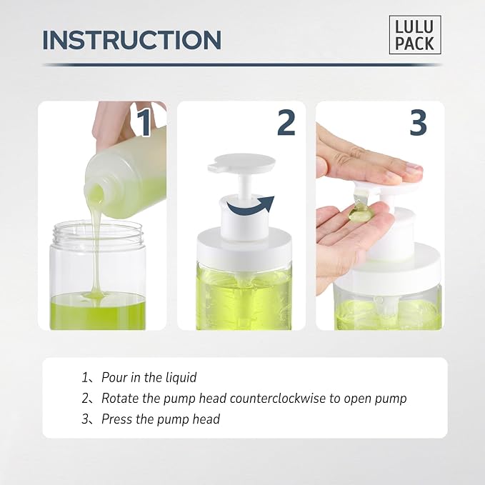 Pump Bottle Dispenser for Soap - 8 oz Plastic Empty Container for Shampoo and - Image 5