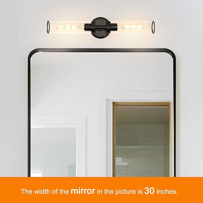 Matte Black Wall Sconces Set of 2, Modern Bathroom Vanity Lights - Image 3